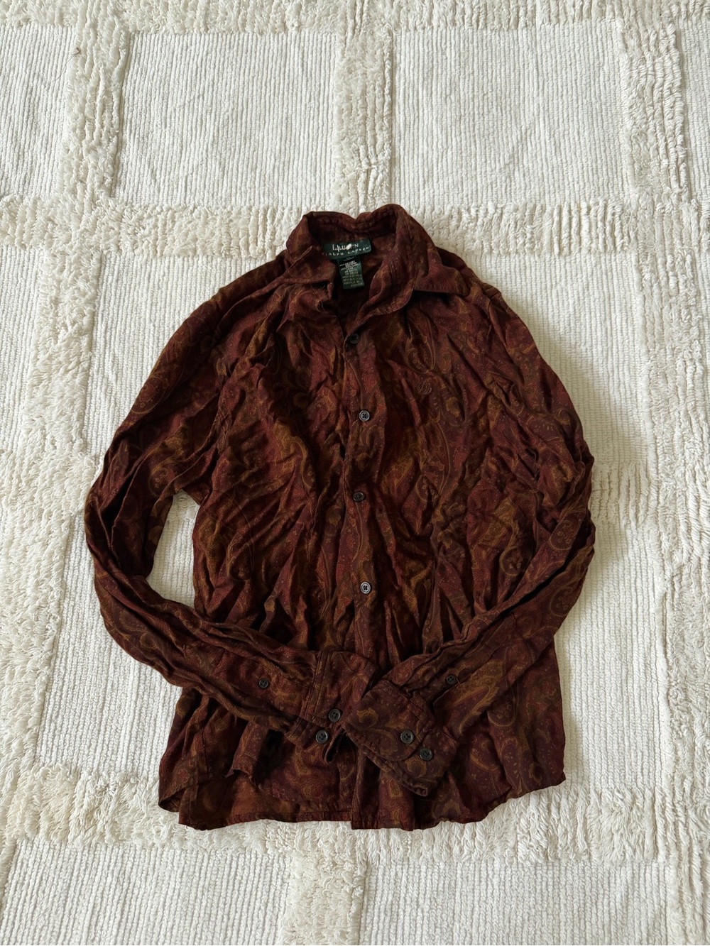 Polo by Ralph Lauren Brown Paisley Casual Button-Down Shirt